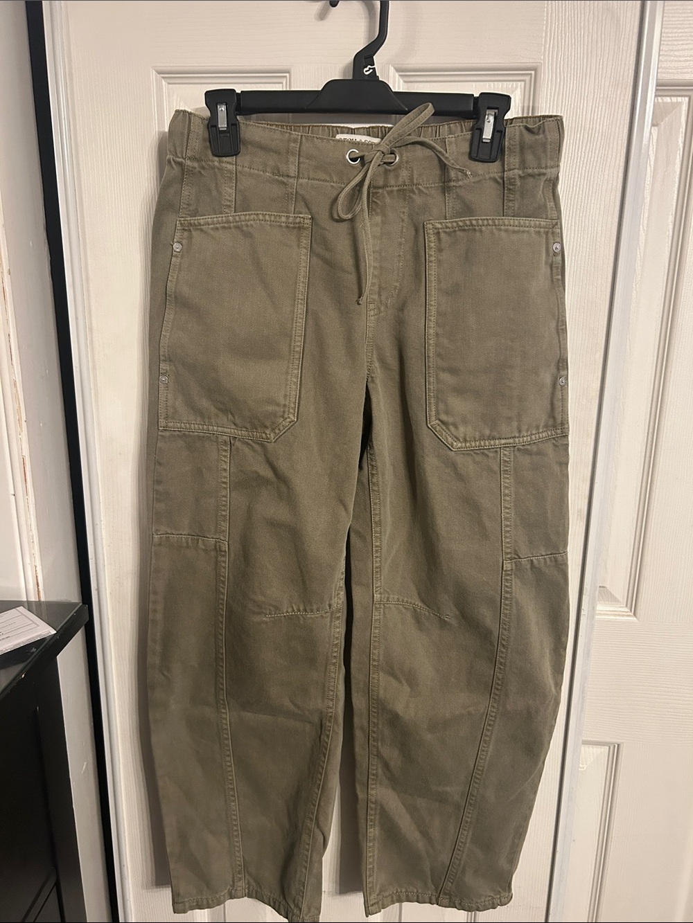 Scotch & Soda Olive The Arc Drawstring Wide-Leg barrel Utility Pants 4/27